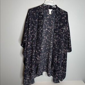 J JILL LIGHTWEIGHT FLORAL PRINT KIMONO